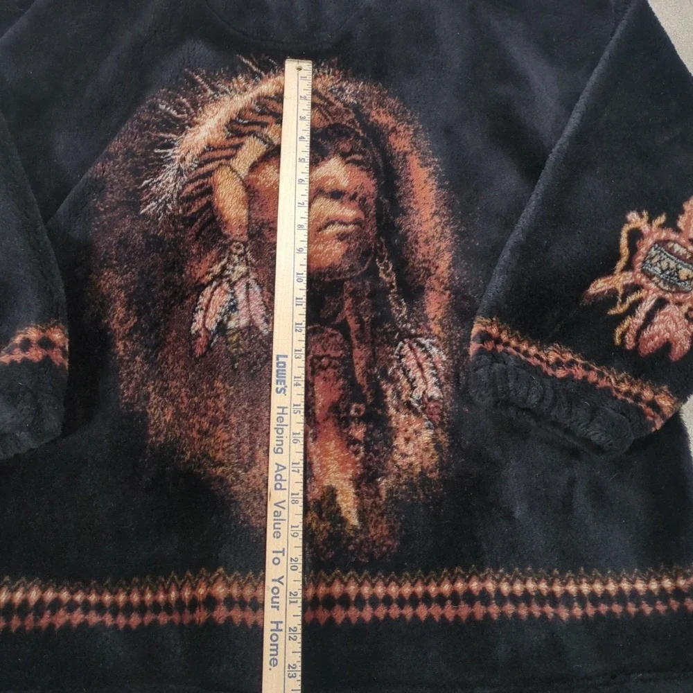Bear Ridge‎ Outfitters Native American Chief Plush Fleece Jacket Full  Zip Parka